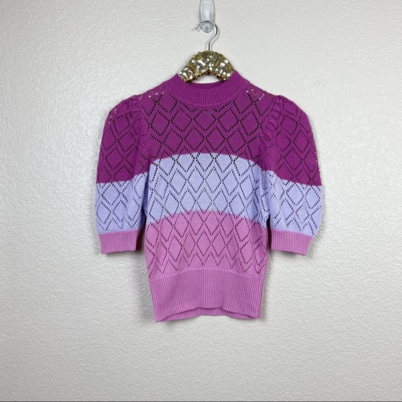 BCBGeneration • Bonnie Striped Short Sleeve Sweater - Picture 3 of 16